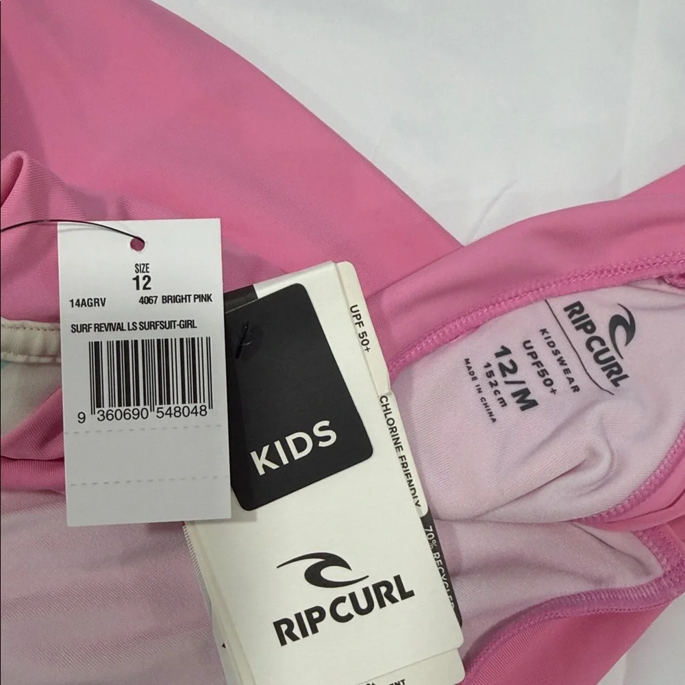 Rip Curl Kid Girls' Surf Revival Long Sleeve One Piece Surfsuit Size 12